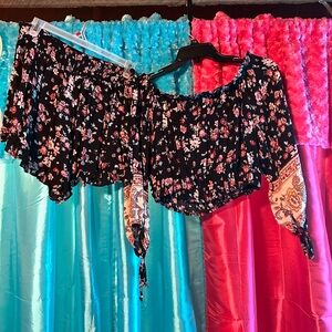 xhilaration floral two piece set